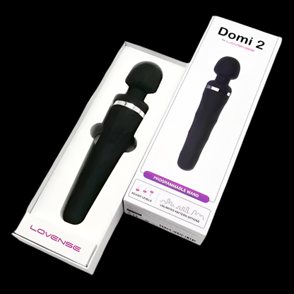 LOVENSE DOMI 2 APP-ENABLED RECHARGEABLE VIBRATING WAND - BLACK